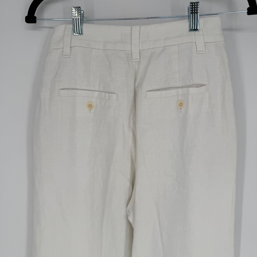 MADEWELL THE HARLOW WIDE-LEG PANT 100% LINEN WHITE NWT SZ 00 COASTAL LIGHTWEIGHT - Picture 11 of 14